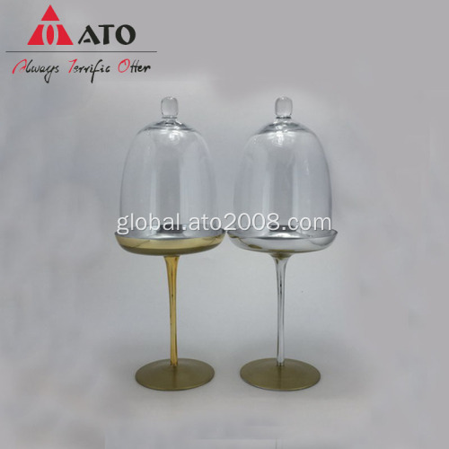 Glass Containers With Lids Plating Cake Set With Gold Base Factory